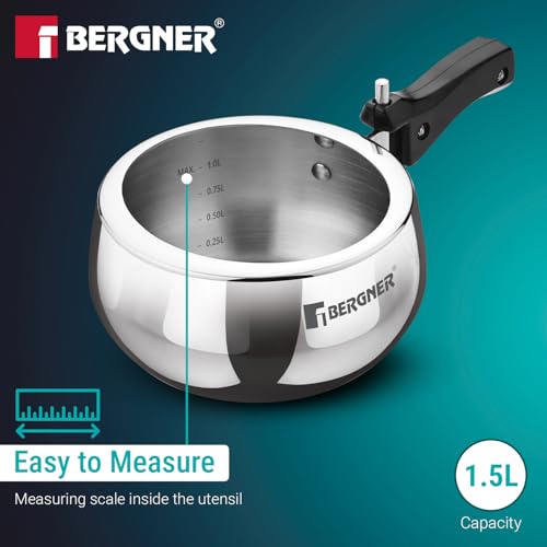 Image 7 of BERGNER Bergner Shouraya Triply Stainless Steel Pressure Cooker 1.5 Litres
