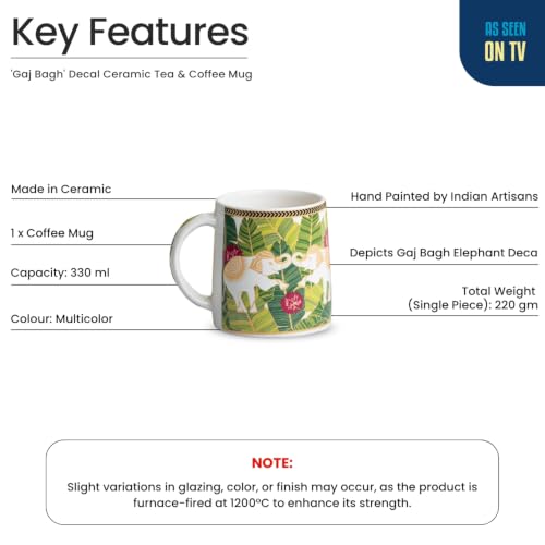 Image 4 of ExclusiveLane Gaj Bagh Decal Ceramic Coffee Mug 330 ml