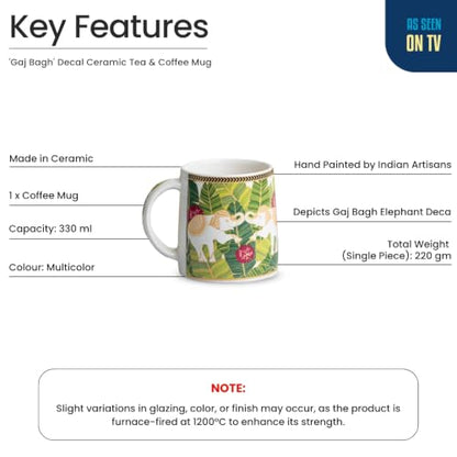 Image 4 of ExclusiveLane Gaj Bagh Decal Ceramic Coffee Mug 330 ml