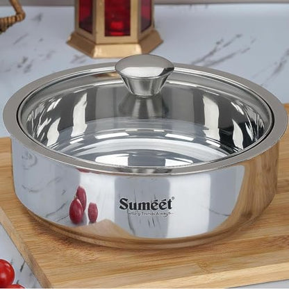 Image 1 of 1.6 Litres for the product Sumeet Stainless Steel Casserole with Glass Lid