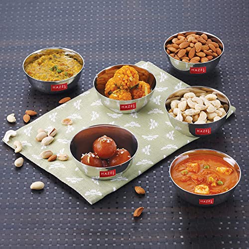 Image 2 of HAZEL Stainless Steel Modern Bowl - Set of 6, Silver