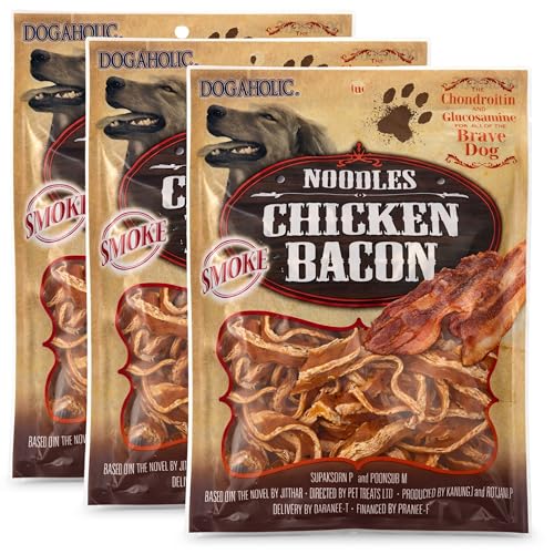 Image 7 of Smoke / 130 g (Pack of 3) for the product Foodie Puppies Dogaholic Chicken Bacon Treats for Dogs