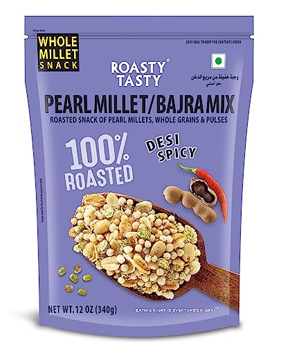 Image 2 of Bajra Mix Desi Spicy / 340 g (Pack of 1) for the product Roasty Tasty Bajra Mix Desi Spicy Millet Namkeen