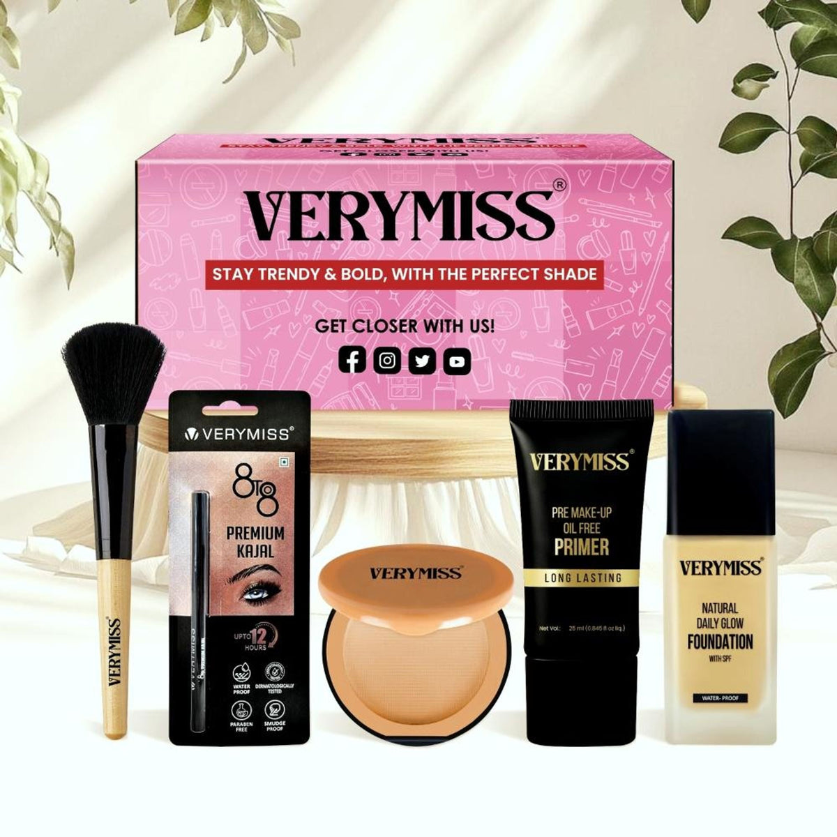 Image 1 of kit for the product VERYMISS Makeup Kit Combo For Women & Girls - Vmfd06-01, Vmpr02, Vmc05-01, Vmk01,Vmmb21