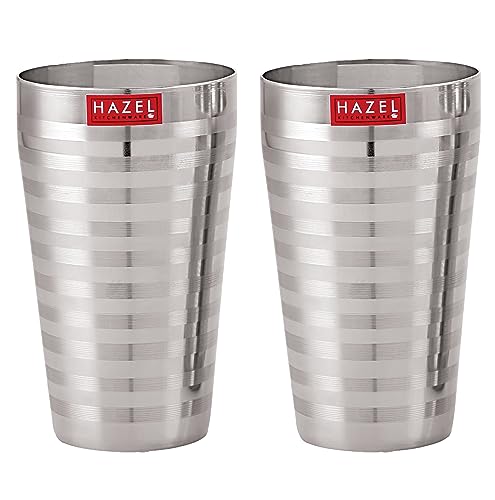 Image 6 of Set of 2 / Designer Lassi Glass, 750 ML for the product HAZEL Stainless Steel Glasses