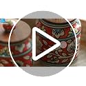 Image 2 of ExclusiveLane Mughal Floral Airtight Ceramic Jars for Kitchen Storage Set of 2 5.2 Inch 410 ML