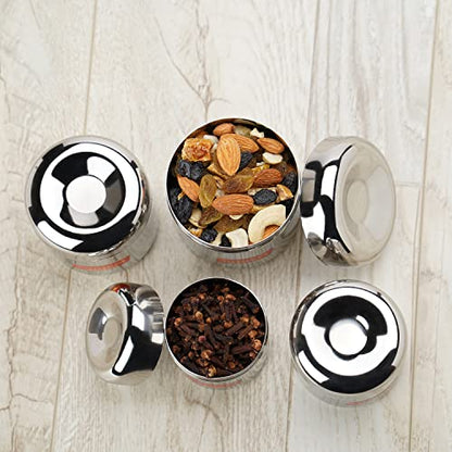 Image 4 of Sumeet Stainless Steel Vertical Utility Canisters Set Of 3Pc (320Ml,500Ml,650Ml)