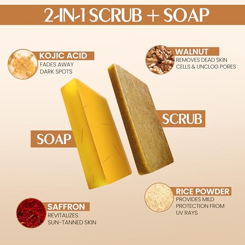 Image 3 of INDIAN SECRETS Kojic Acid & Saffron Detan Scrub Soap 110g