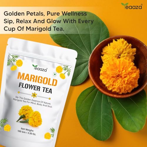 Image 4 of Teaaza Marigold Flower Tea | Natural Sun Dried Marigold Flower 100 Grams, 200 Cups