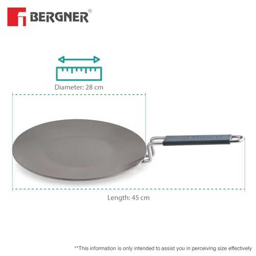 Image 5 of BERGNER Tri-Ply Argent Ceramica Roti Tawa with Ceramic Coating
