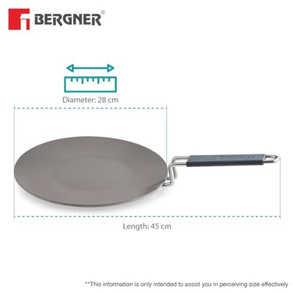 Image 5 of BERGNER Tri-Ply Argent Ceramica Roti Tawa with Ceramic Coating
