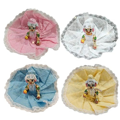 Image 4 of Size 4 for the product Partish Laddu Gopal Summer Dress with Pagdi (Pack of 4) l Ladoo Gopal Cotton Dress l Kanha Ji Poshak