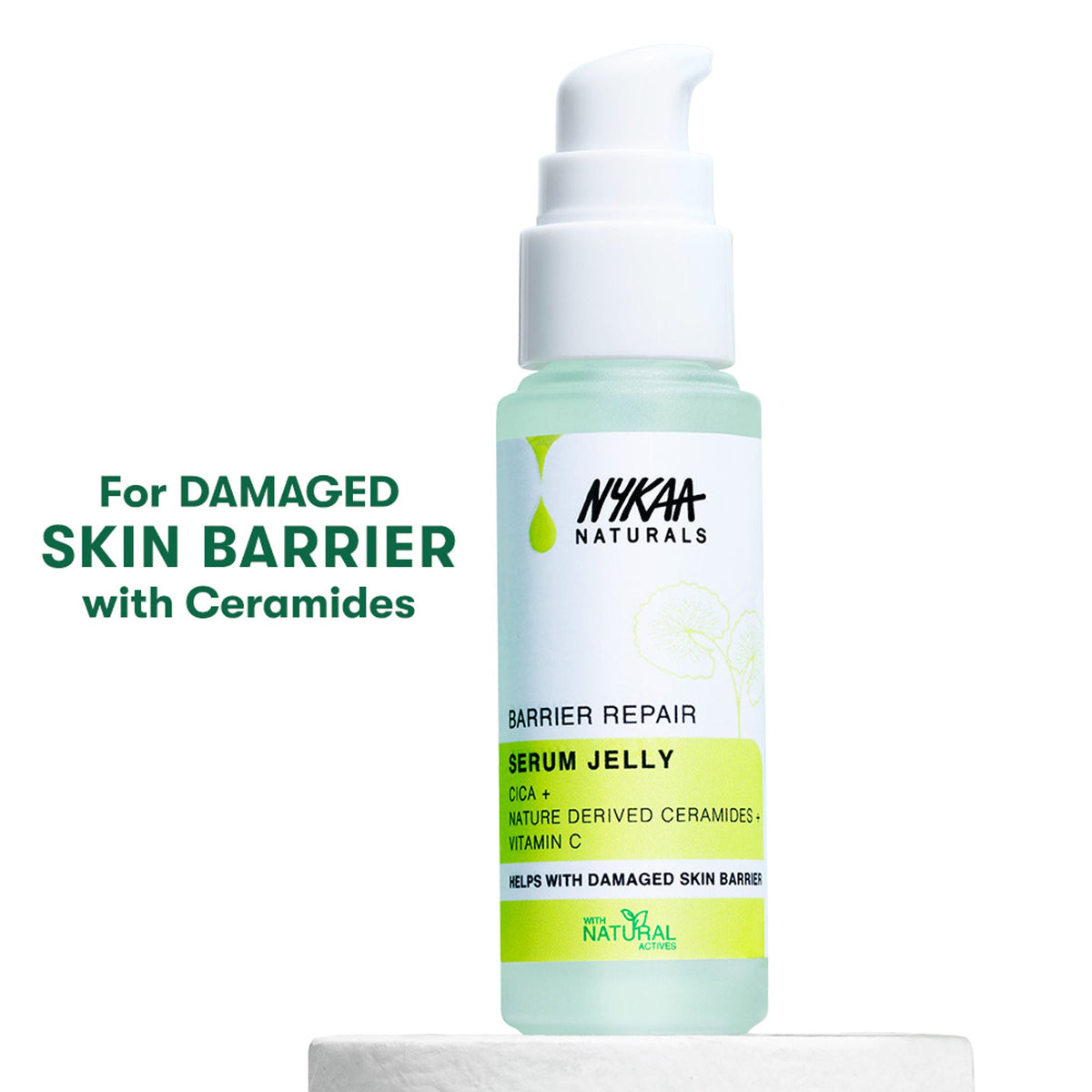 Image 1 of 30 ml for the product Nykaa Naturals Cica & Ceramides Serum Jelly with Vitamin C to Soothe, Repair Barrier & Brighten Skin