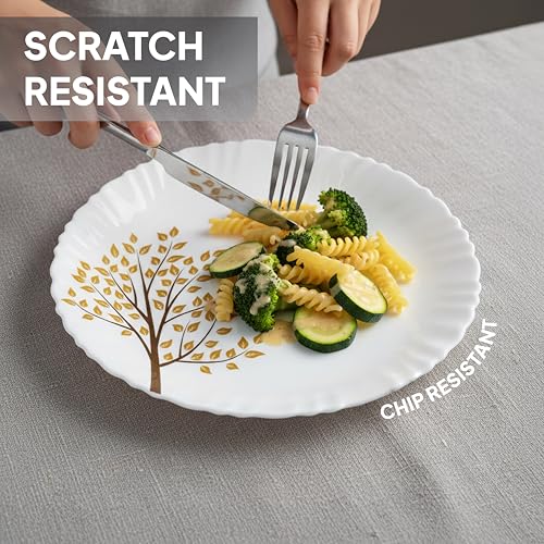 Image 3 of CELLO Tree of Life Dazzle Series Opalware Dinner Set of 18 Pieces for Family of 6