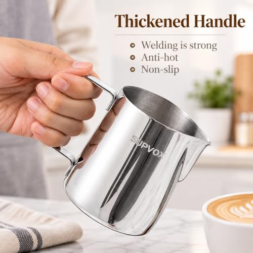 Image 5 of Supvox Milk Frothing Pitcher 600ml Capacity 20oz Scale with Decorating Pen