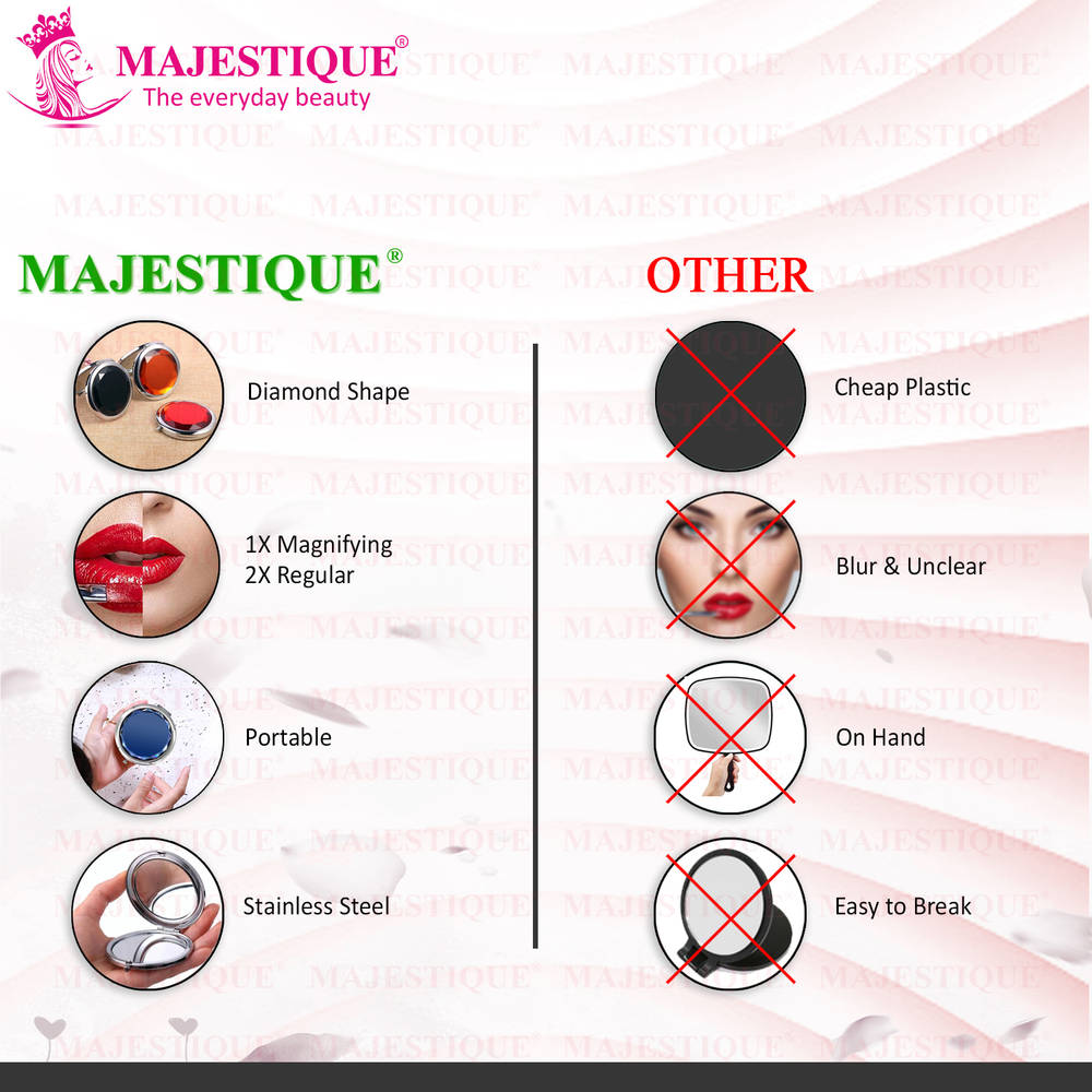 Image 6 of Majestique Crystal Edge Beauty Folding Mirror With Magnification