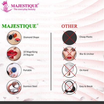 Image 6 of Majestique Crystal Edge Beauty Folding Mirror With Magnification