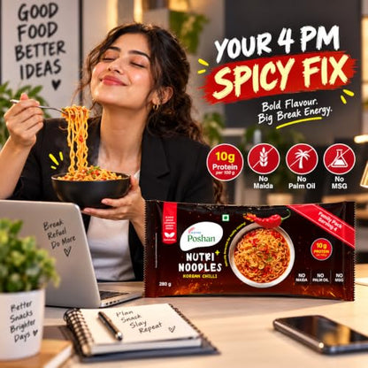 Image 5 of Acme Poshan Noodle Mania Korean Chilli Instant Noodles Pack of 4 x 70g
