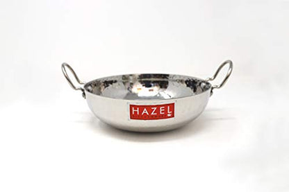Image 6 of HAZEL Hammered Tone Stainless Steel Deep Kadhai, Diameter 20.5 cm, 1.35 LTR, Silver