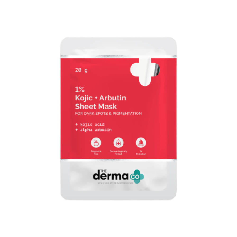 Image 1 of 20 gm for the product The Derma Co 1% Kojic + Arbutin Sheet Mask