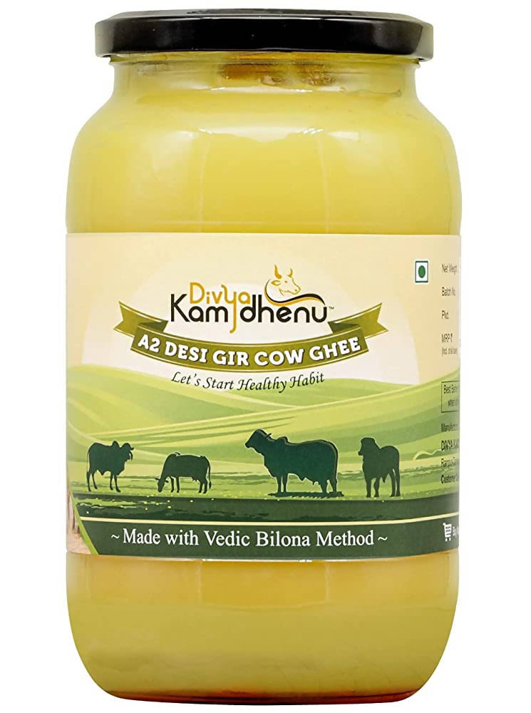 Image 1 of 500 ml / Pack of 1 for the product Divya Kamdhenu A2 Pure Desi Gir Cow Ghee | Cultured Ghee - Traditional Bilona Method | Pure A2 Ghee | Indian Organic A2 Cow Ghee