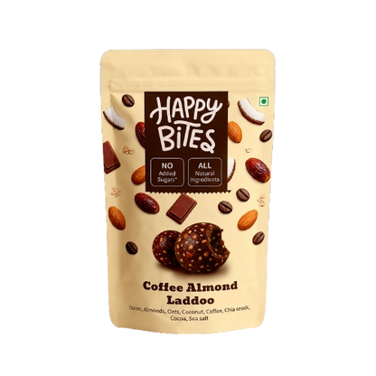 Image 1 of 150 gm / Pack of 1 for the product Happy Bites Coffee Almond Laddoo