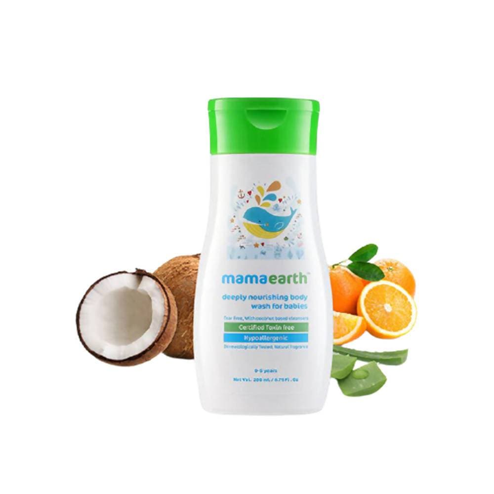 Image 1 of Mamaearth Deeply Nourishing Baby Body Wash For Natural Cleansers & Tear-Free Formula