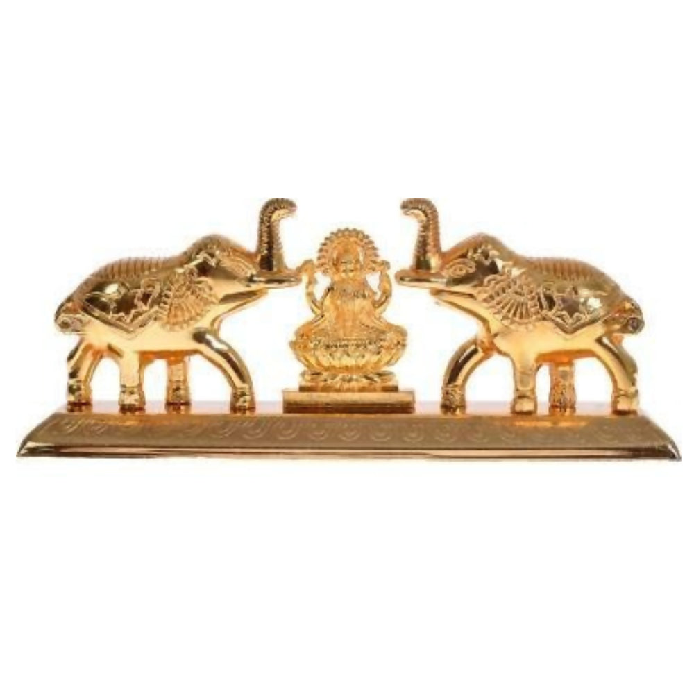 Image 1 of Default Title for the product Fashion Bizz Handcrafted Goddess Lakshmi Roli Chawal Box with Elephants