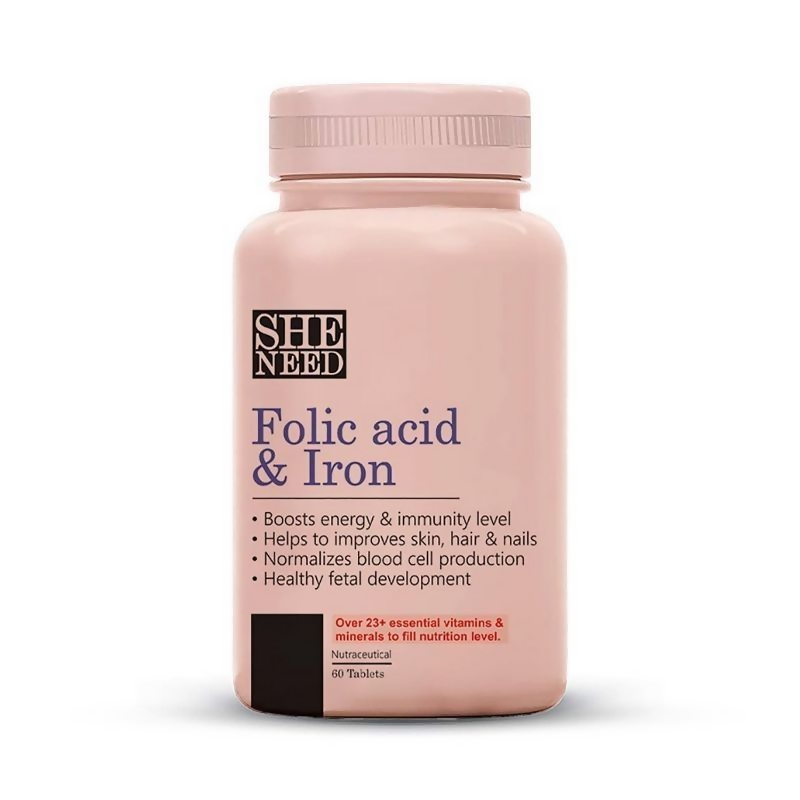 Image 1 of SheNeed Folic Acid & Iron Supplement Tablets For Pregnancy