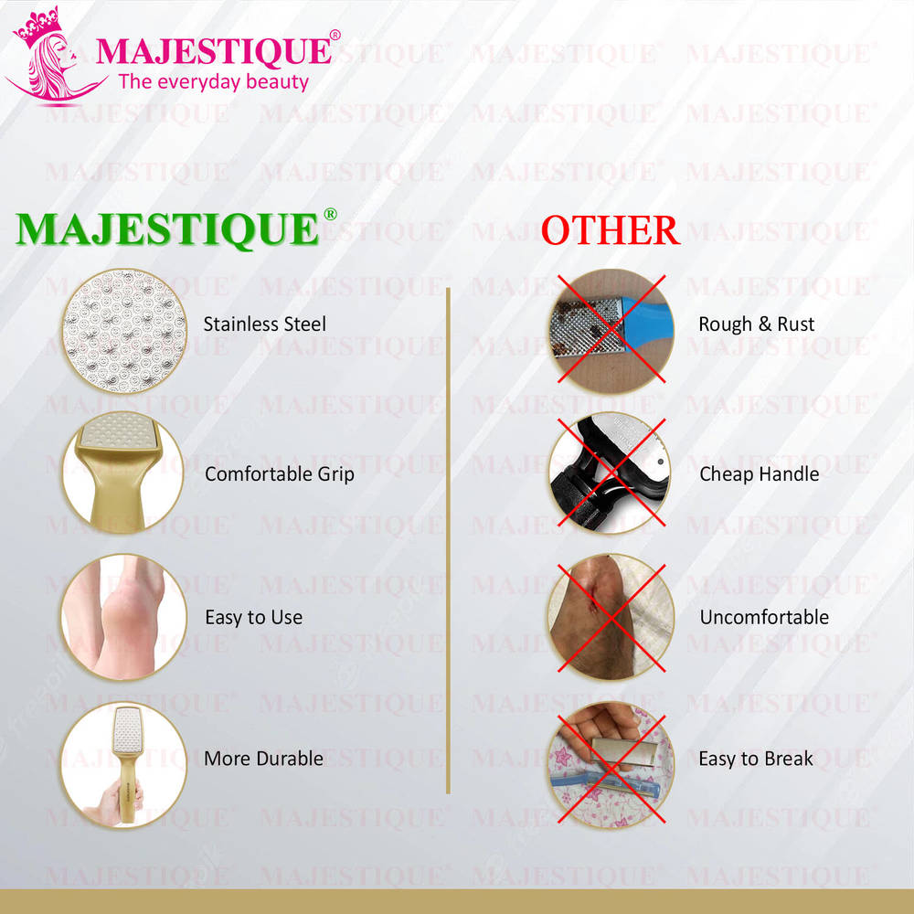 Image 4 of Majestique Professional Foot File - Laser-Cut Steel, Safe Dead Skin Remover - Color May Vary