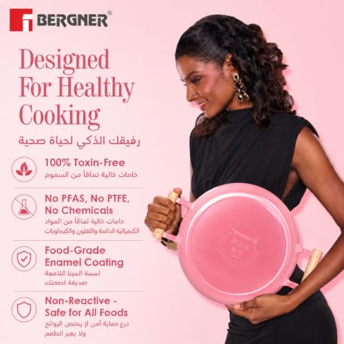Image 5 of BERGNER Excalibur Lightweight Cast Iron Tadka Pan with Lid 12cm