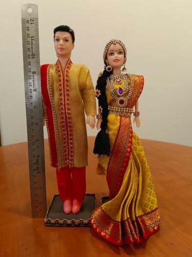 Image 3 of Breeze Handicrafts Plastic Doll Couple Statue for Bommalu Koluvu Home Decor and Showpiece Idol Navratri Gift for Women (Wedding Couple Doll 5)