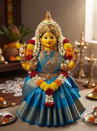 Image 4 of Generic Aluminum Varalakshmi Gowri Face 5 inch Size (Yellow) (Aluminium)