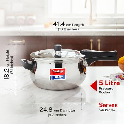 Image 4 of Prestige 5 Litre Triply Svachh Outer Lid Pressure Cooker