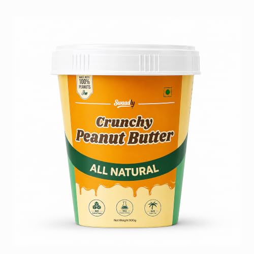 Image 1 of 900 g (Pack of 1) for the product Swaadly All Natural Crunchy Peanut Butter 900 g