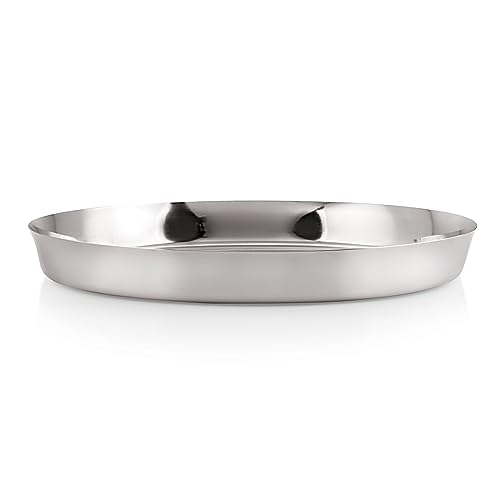 Image 5 of HAZEL Stainless Steel Plates Set 28 cm Pack of 4