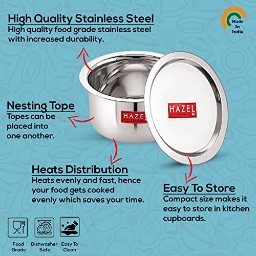 Image 16 of HAZEL Stainless Steel Patila with Lid Cooking Vessel