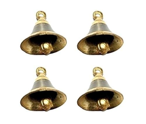 Image 5 of 2.5 Inch / Pack of 4 for the product Uapan Brass Pooja Room Bells with J Hook