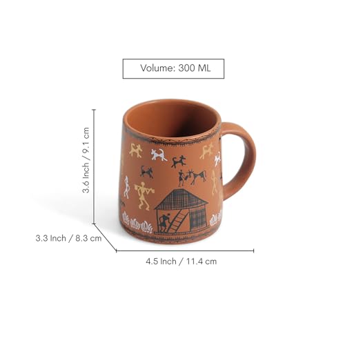 Image 4 of ExclusiveLane Warli Village Tales Handcrafted Ceramic Coffee Mug Set of 6 300 ML