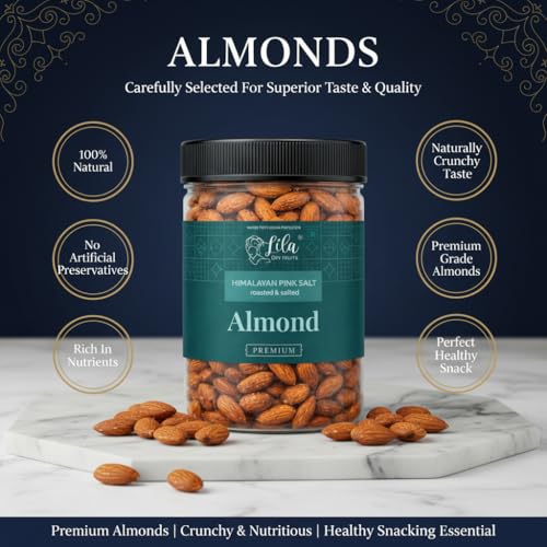 Image 9 of LILA DRY FRUITS Roasted Almonds Himalayan Pink Salt Flavour