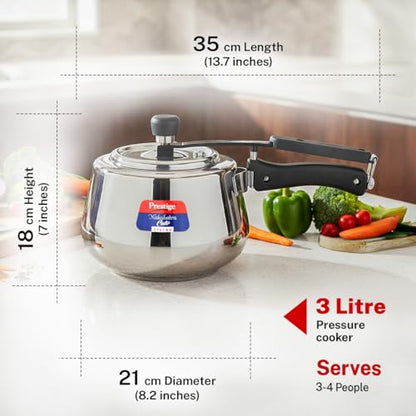 Image 4 of Prestige Stainless Steel Nakshatra Cute Svachh Pressure Cooker 3 Litre