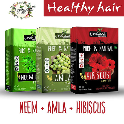 Image 2 of Combo / Pack of 1 for the product Luxura Sciences Natural Hair Care for Healthy Hair Regular - Neem + Amla + Hibiscus