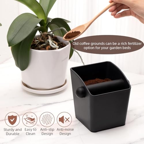 Image 6 of Supvox Knock Box Coffee Grounds Bin with Cross Bar, Reusable Container
