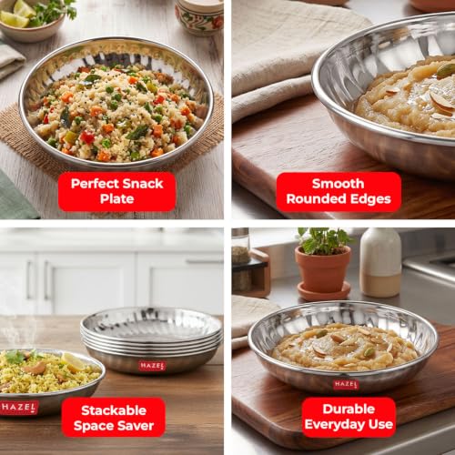 Image 5 of HAZEL Stainless Steel Dessert Silver Plate 310 ml Set of 6