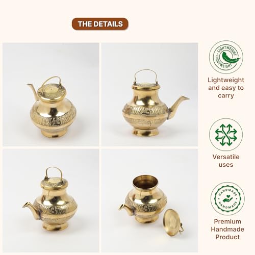 Image 5 of Habere India-All the Cultures Fabricating India Traditional Brass Pooja Kalash 13 x 9 x 10 cm