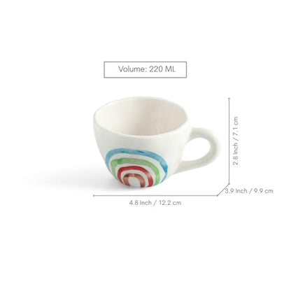 Image 7 of ExclusiveLane Rainbow Bright Hand-Painted Ceramic Coffee Mug Set of 2 220 ML