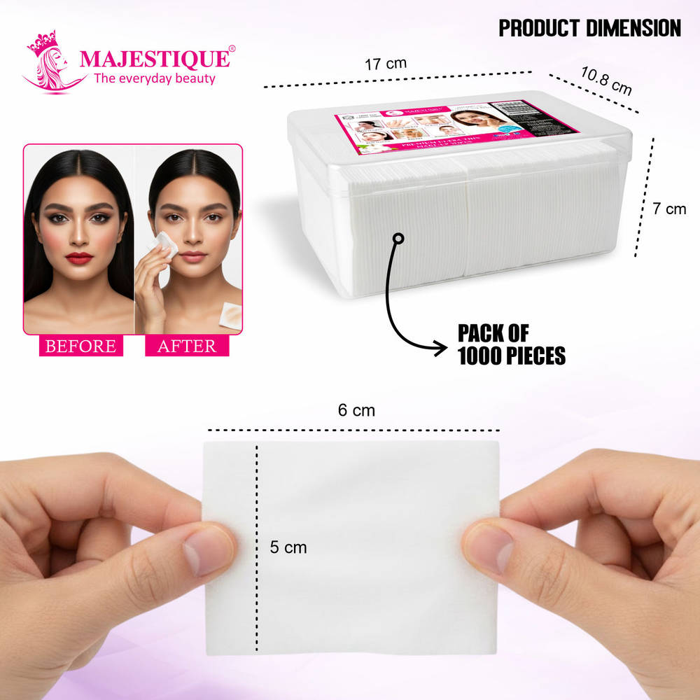 Image 2 of Majestique Ultra Thin Makeup Cotton Wipes