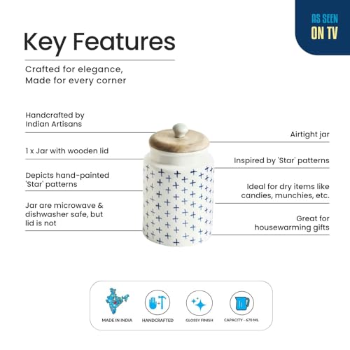 Image 3 of ExclusiveLane StarMark Multi-Utility Airtight Ceramic Jar 670 ML