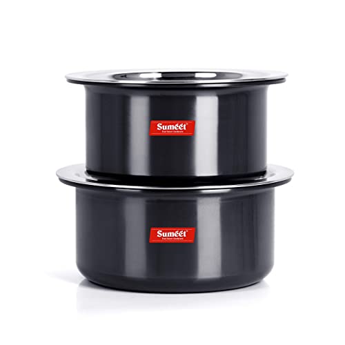 Image 4 of 0.9 Ltr, 1.4 Ltr for the product Sumeet Aluminium Hard Anodized Tope Set of 2 Pc