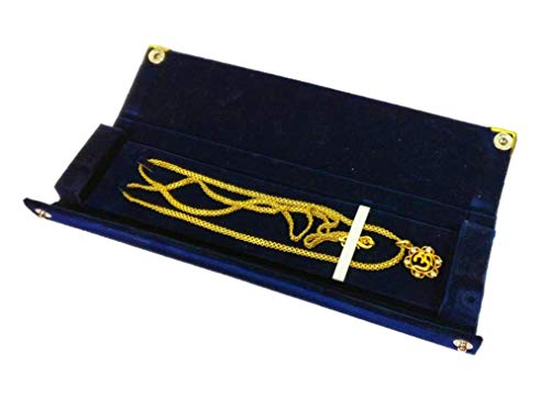 Image 2 of atorakushon Velvet Jewellery Necklace Organizer Single Chain Box Ring Earrings Storage Travelling Vanity Box Bridal Kit Pack of 12 (Blue)